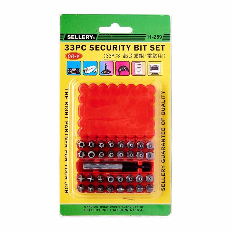 SELLERY- 33PC SECURITY BIT SET (11-259)